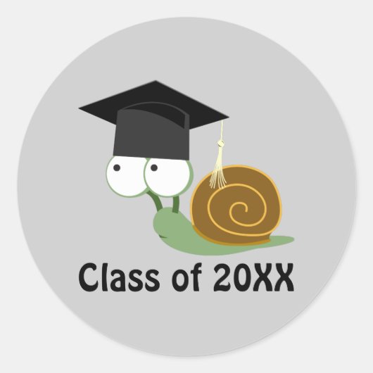 Snail Graduate 20XX Runder Aufkleber (Vorderseite)