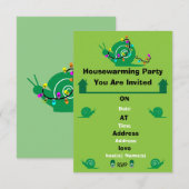 Snail Housewarming Party Neue Zuhause Einladung (Vorne/Hinten)