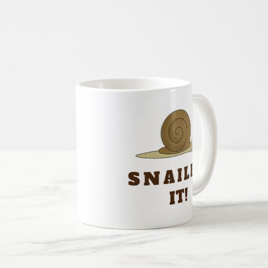 Snail It Snail Niedlich Funny Retro Kaffeetasse (VorderseiteRechts)