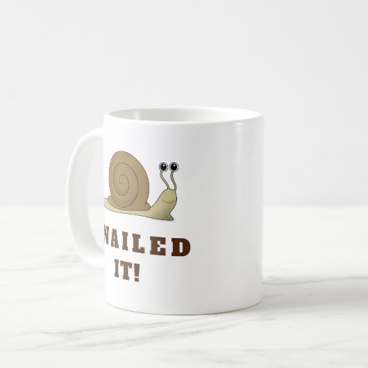 Snail It Snail Niedlich Funny Retro Kaffeetasse (Vorderseite Links)