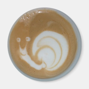 Snail Latte Kaffee Art Magnet