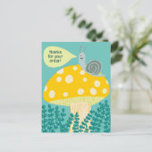 Snail Magical Mushroom CUSTOM Order Danke QR Postkarte (Stehend Vorderseite)