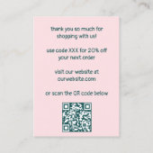 Snail Magical Mushroom CUSTOM Order Danke QR Visitenkarte (Rückseite)