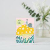 Snail Magical Mushroom CUSTOM Order Danke QR Visitenkarte (Stehend Vorderseite)