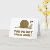 Snail Mail Cute Funny Retro Karte (Gelbe Blume)