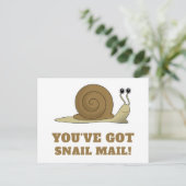 Snail Mail Cute Funny Retro Postkarte (Stehend Vorderseite)