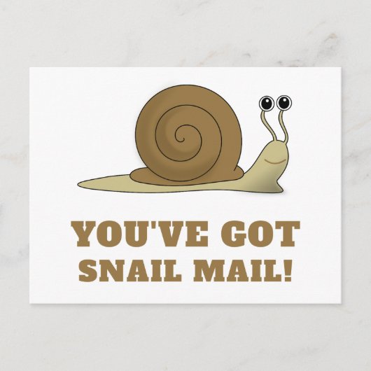 Snail Mail Cute Funny Retro Postkarte (Vorderseite)