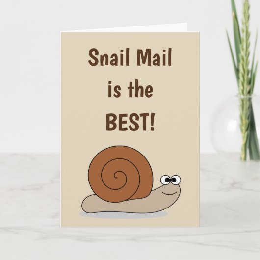 Snail Mail Niedlich Funny Humour Retro Karte (Vorderseite)