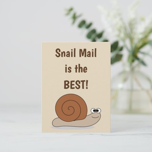 Snail Mail Niedlich Funny Humour Retro Postkarte (Stehend Vorderseite)