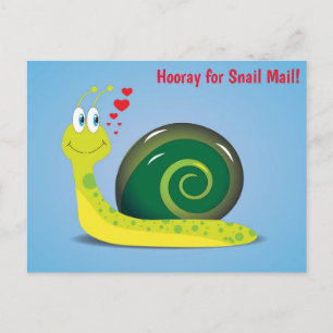Snail Mail Niedlich Funny Humour Retro Postkarte