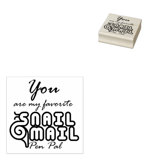 Snail Mail Pen Pal Funny Typografy Gummistempel (Stempel)