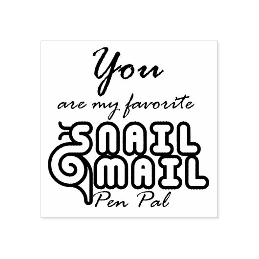 Snail Mail Pen Pal Funny Typografy Gummistempel (Prägung)