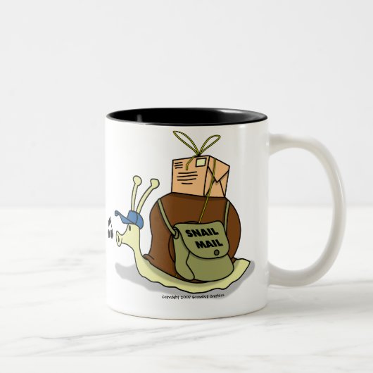 Snail- mailkaffee-Tasse Zweifarbige Tasse (Rechts)