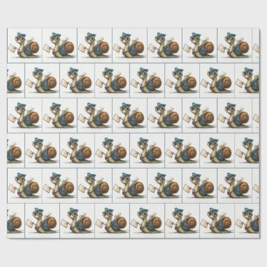 Snail Mailman Delivering Mail Geschenkpapier (Flach)