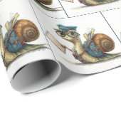 Snail Mailman Delivering Mail Geschenkpapier (Rolleneckpunkt)