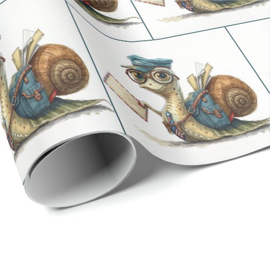 Snail Mailman Delivering Mail Geschenkpapier (Rolleneckpunkt)