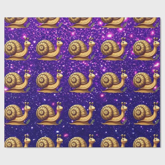 Snail Niedlich Charming Thema Geschenk Wrap Geschenkpapier (Flach)