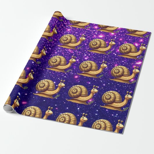 Snail Niedlich Charming Thema Geschenk Wrap Geschenkpapier (Ungerollt)