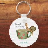 Snail On a Coffee Cup Schlüsselanhänger (Vorderseite)