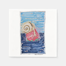 Snail on the Strawberry Serviette