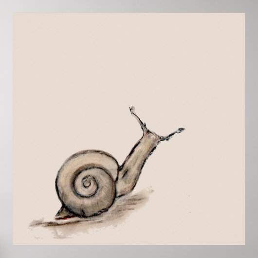 Snail original pastel zen drawing poster (Vorne)