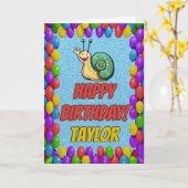 Snail Personalisiert Fun Gruß Geburtstagskarte Karte (Gelbe Blume)