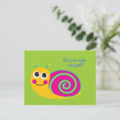 Snail Post Card Postkarte (Stehend Vorderseite)