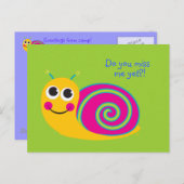 Snail Post Card Postkarte (Vorne/Hinten)