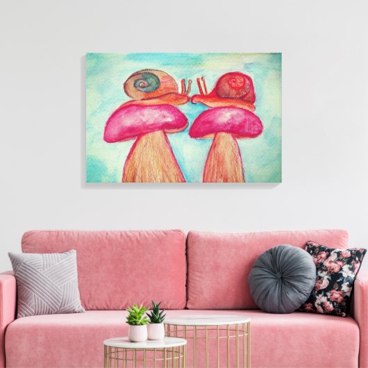 Snail R omance, Single Print Leinwanddruck (Insitu (Wohnzimmer))