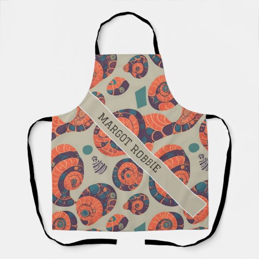 Snail Rainbow Personalisiertes Muster Schürze (Vorderseite)