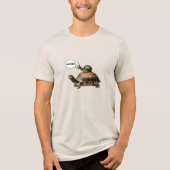 Snail Riding a Turtle Tri-Blend Shirt (Vorderseite)