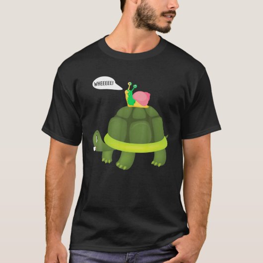 Snail Riding Turtle Funny Shirt T Shirt (Vorderseite)