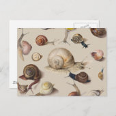 Snail Slug Garden Haustier Gastropod Botanische Sc Postkarte (Vorne/Hinten)