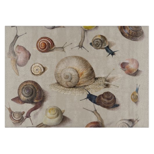 Snail Slug Garden Haustier Gastropod Botanische Sc Schneidebrett (Vorderseite)