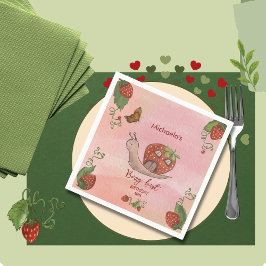 Snail & Strawberry 'Berry First' Party Napkins Serviette