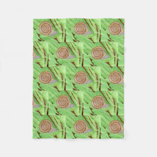 Snail Watercolor Fleecedecke (Vorderseite)
