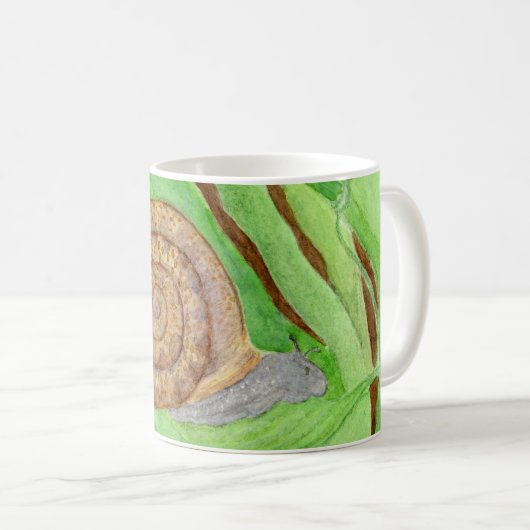 Snail Watercolor Kaffeetasse (VorderseiteRechts)