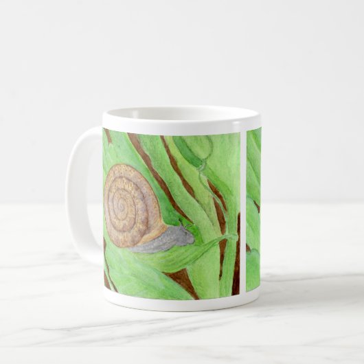 Snail Watercolor Kaffeetasse (Vorderseite Links)