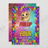 Snail Wave Custom Charakter Geburtstag einladen Einladung (Vorne/Hinten)