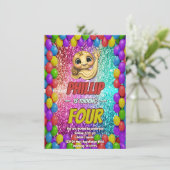 Snail Wave Custom Charakter Geburtstag einladen Einladung (Stehend Vorderseite)