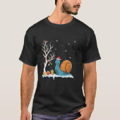 Snail Weihnachtsmannmütze Festlicher Baum Weihnach T-Shirt (Vorderseite)