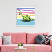 Snailosaurus - Snail Dinosaurier in Rainbow Leinwanddruck (Insitu (Wohnzimmer))