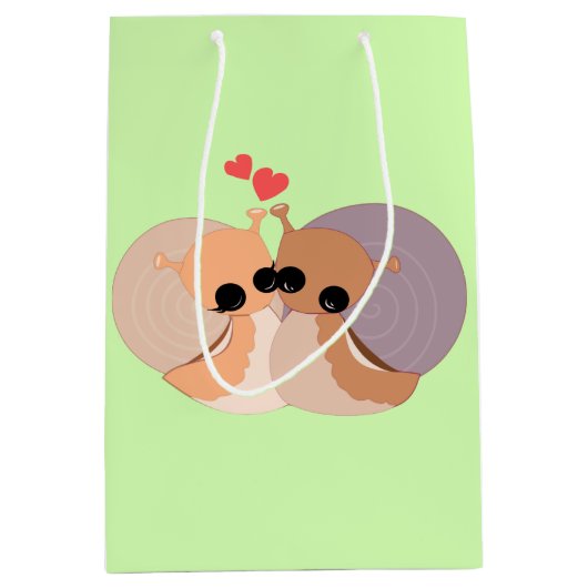 Snails Couple Gift Bag - Ihre Farben Mittlere Geschenktüte (Vorderseite)