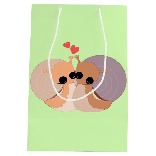 Snails Couple Gift Bag - Ihre Farben Mittlere Geschenktüte (Rückseite)
