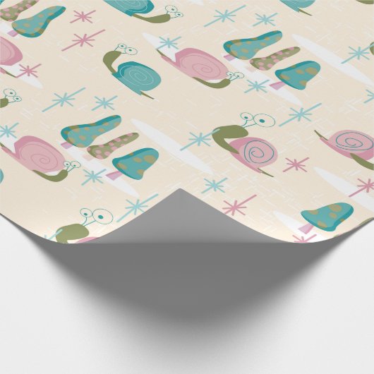 Snails - MidCentury Retro - große Skala — Geschenkpapier (Ecke)
