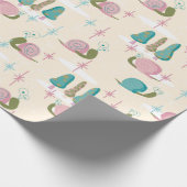 Snails - MidCentury Retro - große Skala — Geschenkpapier (Ecke)