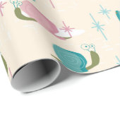 Snails - MidCentury Retro - große Skala — Geschenkpapier (Rolleneckpunkt)