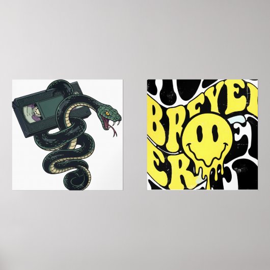 snake and emojis bilderwand sets (Vorderseite)