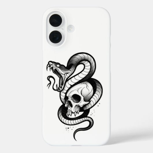 Snake and Skull Gothic iPhone Case – Dark Tattoo S (Rückseite)