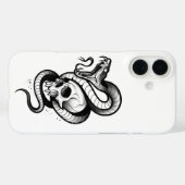 Snake and Skull Gothic iPhone Case – Dark Tattoo S (Rückseite (Horizontal))